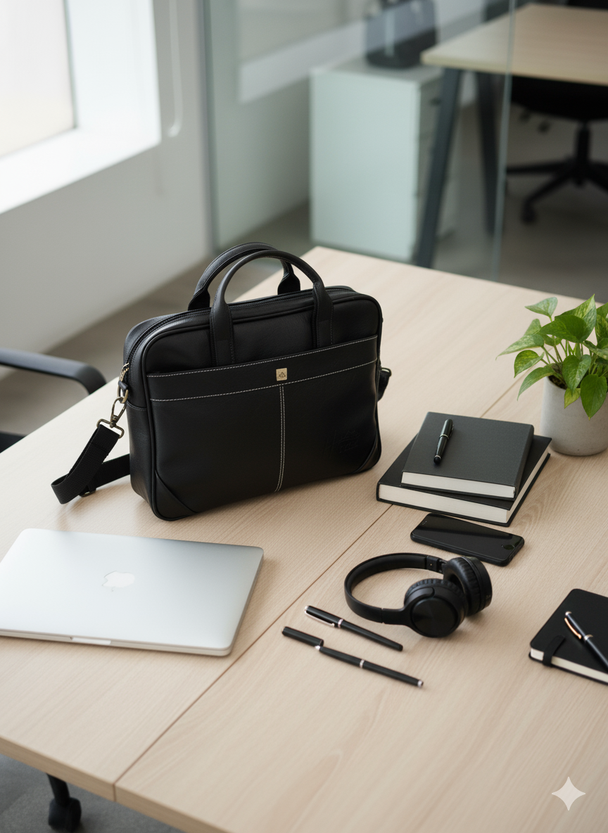 PREMIUM LEATHER FINISH LAPTOP BAG