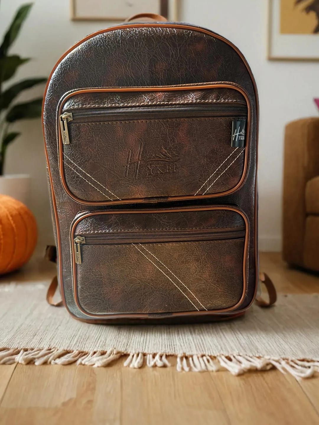 Leather Finish Backpack