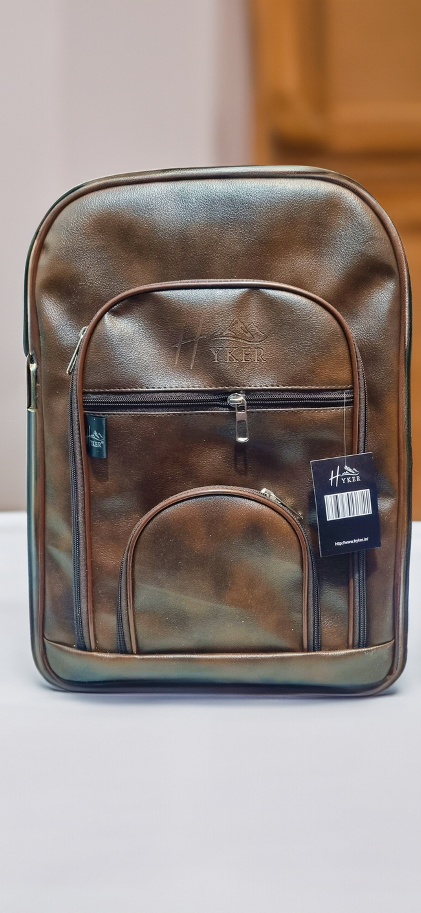 LEATHER LOOK BACKPACK