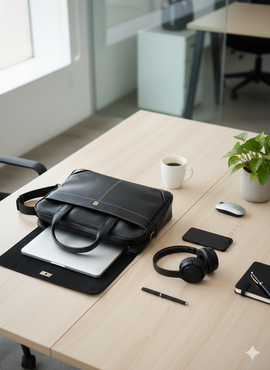 PREMIUM LEATHER FINISH LAPTOP BAG