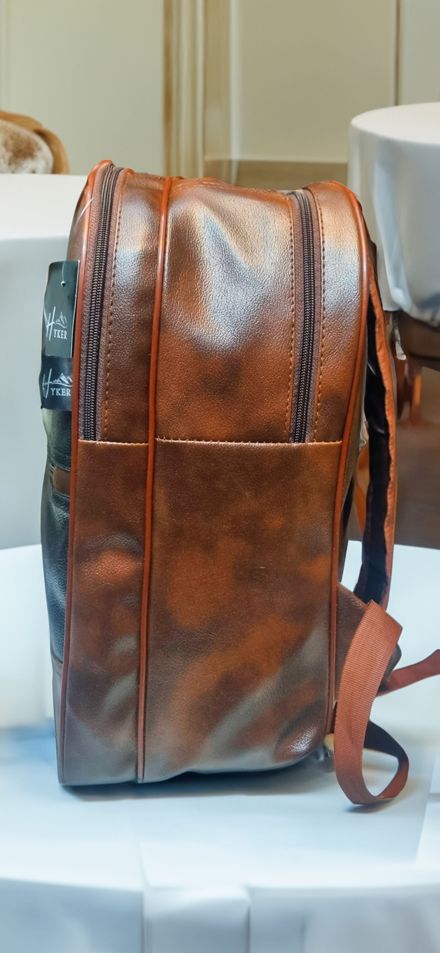 STYLISH LEATHER LOOK BACKPACK