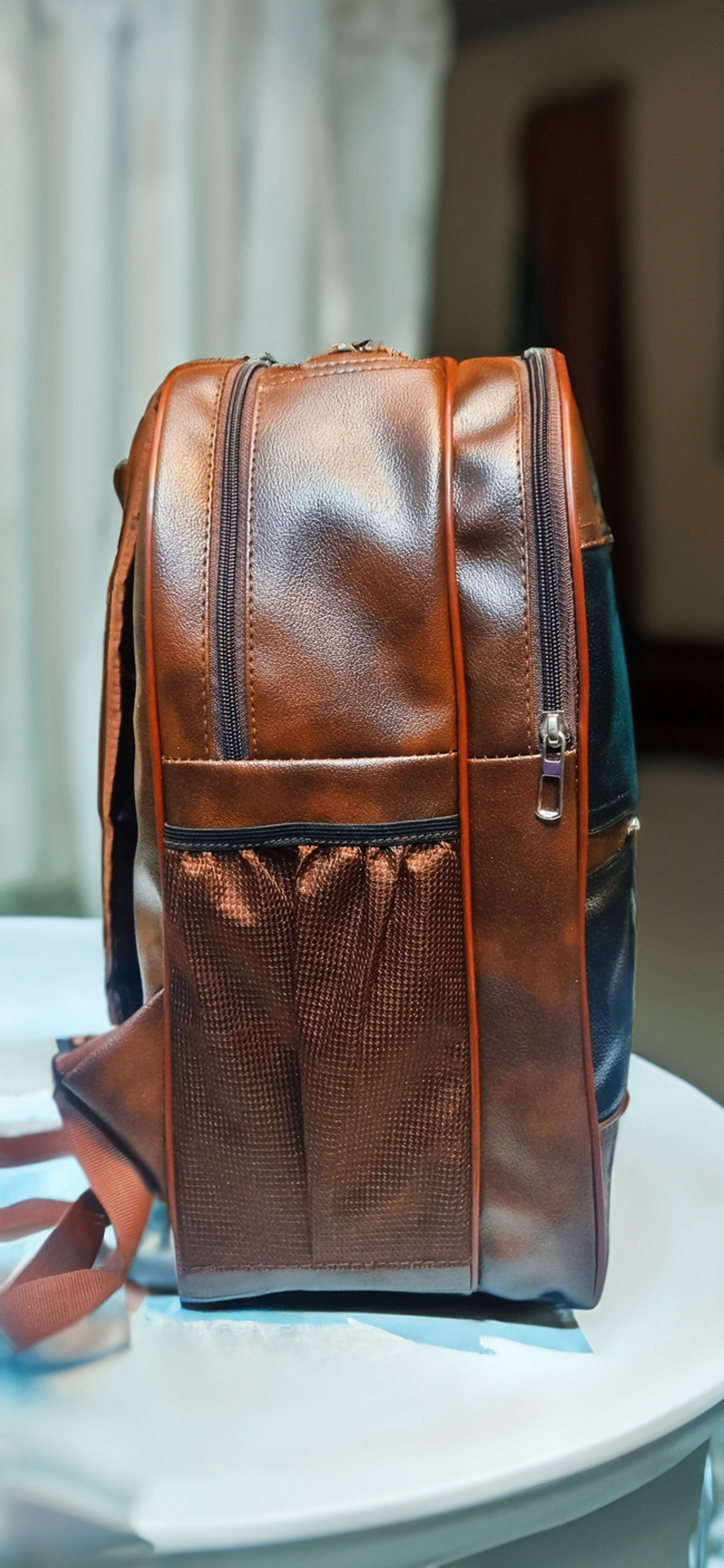 LEATHER LOOK BACKPACK