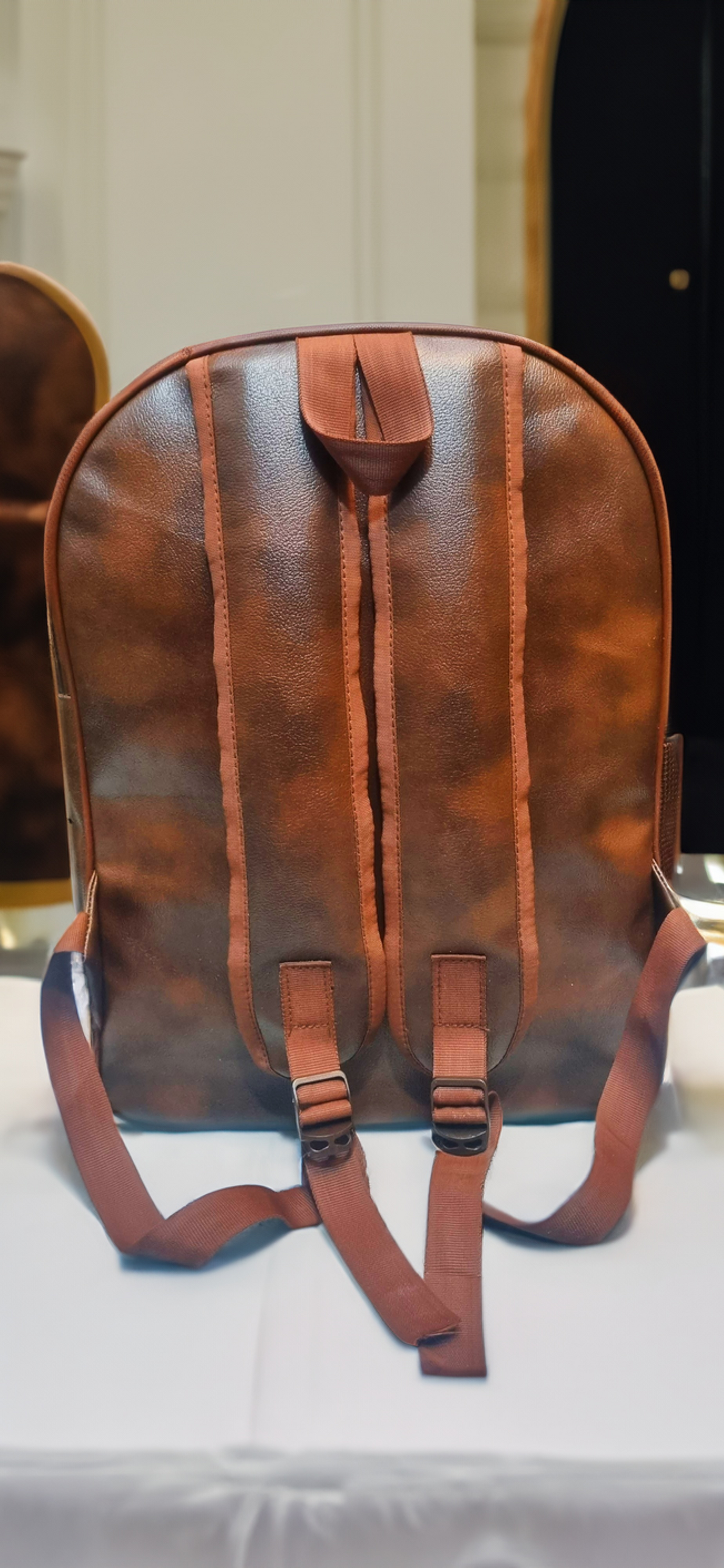 STYLISH LEATHER LOOK BACKPACK