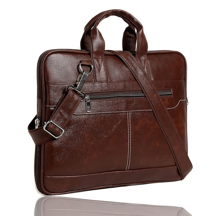 Men's Leather Finish Laptop & Shoulder Bag