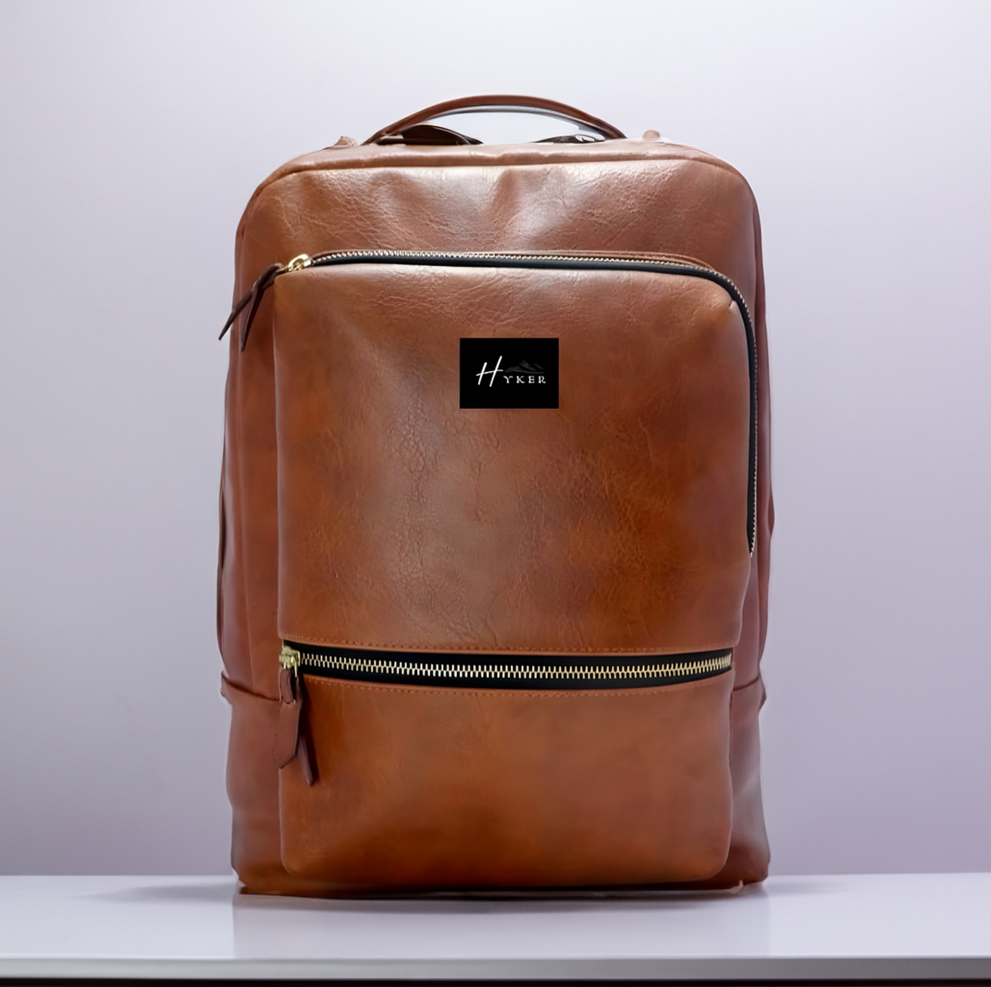 Leather look backpack clearance